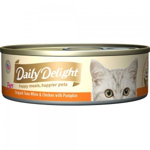 Daily Delight Pure Skipjack Tuna White & Chicken with Pumpkin 80g 1 carton (24 cans)